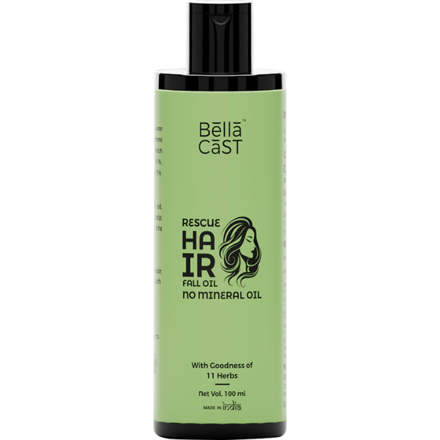 Bella Cast hair oil bottle on a white background